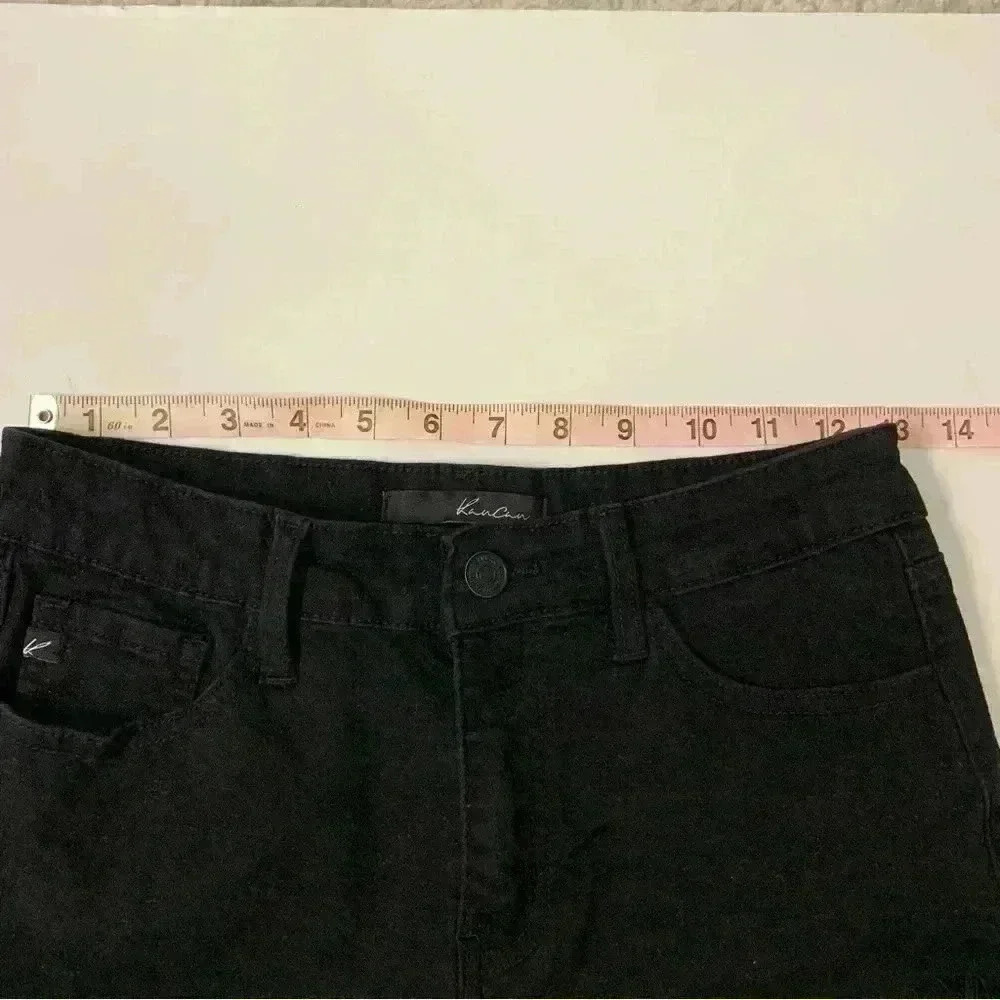 KanCan Black Cut Off Fringe Jean Denim Shorts Size 26 - Picture 6 of 9